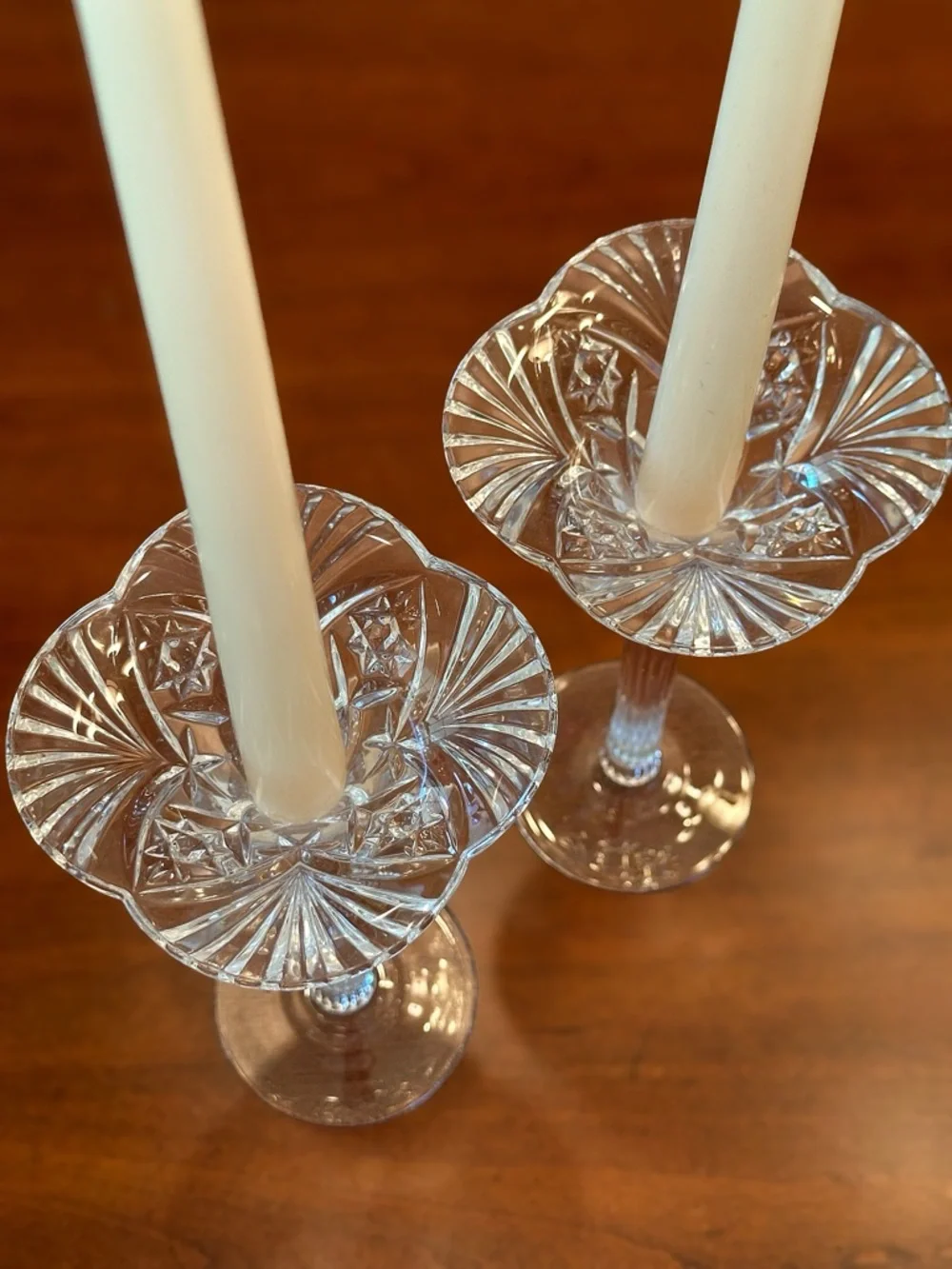 ✨🪩 Vintage Set Cristal D’Arques-Durand Candleholders Vincennes Pattern - Picture 3 of 4